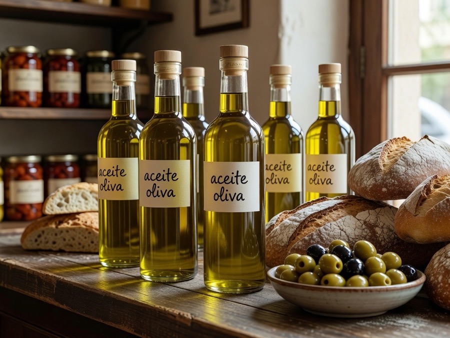 Botella de aceite de oliva extra virgen cosecha temprana